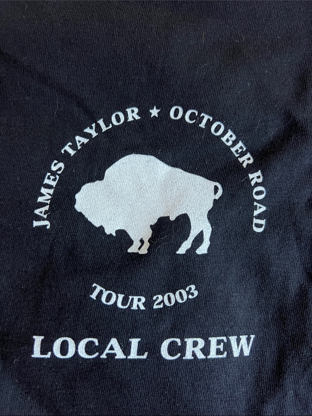 James Taylor 2003 October Road Local Crew Tour Tee